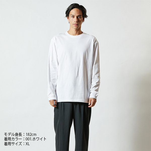 5011-01 5.6オンス 無地ロングスリーブTシャツ（1.6インチリブ）（S
