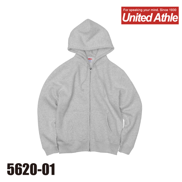 5620-01 10.0オンス T/Cスウェットフルジップアップ無地パーカー（裏